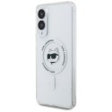 Etui Karl Lagerfeld Button Choupette Head Printed Logo MagSafe na Samsung Galaxy S25 Edge - białe Karl Lagerfeld