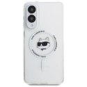 Etui Karl Lagerfeld Button Choupette Head Printed Logo MagSafe na Samsung Galaxy S25 Edge - białe Karl Lagerfeld