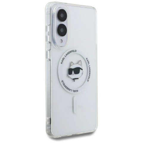 Etui Karl Lagerfeld Button Choupette Head Printed Logo MagSafe na Samsung Galaxy S25 Edge - białe Karl Lagerfeld