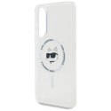 Etui Karl Lagerfeld Button Choupette Head Printed Logo MagSafe na Samsung Galaxy S25 Edge - białe Karl Lagerfeld