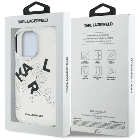 Etui Karl Lagerfeld IML Sketched Graphic na iPhone 16 Pro - przezroczyste Karl Lagerfeld