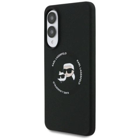 Etui Karl Lagerfeld Silicone nauble Heads And Circle MagSafe na Samsung Galaxy S25 Edge - czarne Karl Lagerfeld