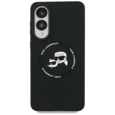 Etui Karl Lagerfeld Silicone nauble Heads And Circle MagSafe na Samsung Galaxy S25 Edge - czarne Karl Lagerfeld