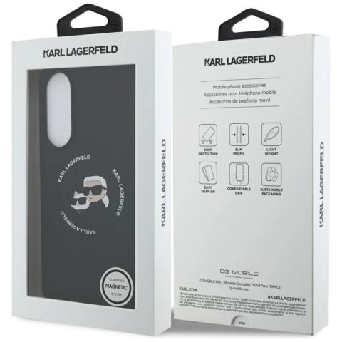 Etui Karl Lagerfeld Silicone nauble Heads And Circle MagSafe na Samsung Galaxy S25 Edge - czarne Karl Lagerfeld