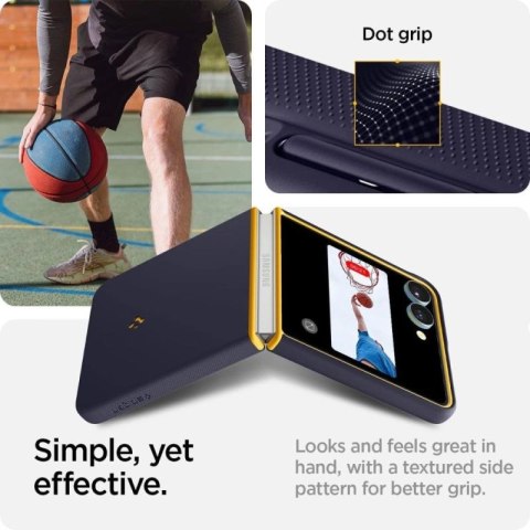Etui Nano Pop Mag MagSafe na Samsung Galaxy Z Flip 7 - granatowo-żółte Spigen