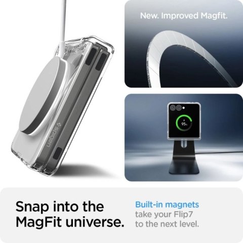 Etui Spigen AirSkin Mag MagSafe na Samsung Galaxy Z Flip 7 - przeroczysto-białe Spigen