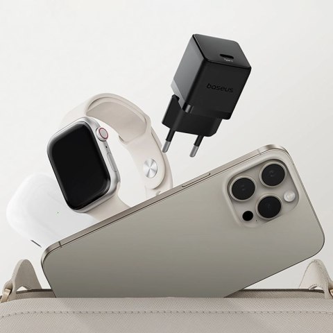 Ładowarka sieciowa Baseus Palm 1C 20W (z kablem Baseus Mini White USB-C 60W (20V/3A) 1m) - czarna Baseus