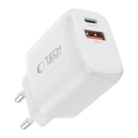 Ładowarka sieciowa Tech-Protect NCA30 PD 30W QC3.0 USB-A / USB-C + Kabel USB-C / Lightning 100cm - biała Tech-Protect