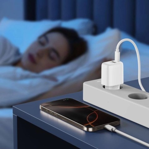 Ładowarka sieciowa Tech-Protect NCA30 PD 30W QC3.0 USB-A / USB-C + Kabel USB-C / Lightning 100cm - biała Tech-Protect