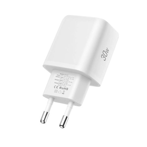 Ładowarka sieciowa Tech-Protect NCA30 PD 30W QC3.0 USB-A / USB-C + Kabel USB-C / USB-C 100cm - biała Tech-Protect