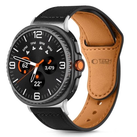 Pasek Tech-Protect Leatherfit na Samsung Galaxy Watch 40 / 44 / 46 mm - czarny Tech-Protect