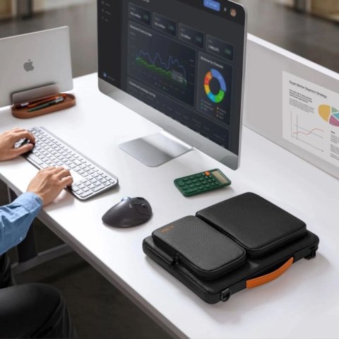 Torba Tech-Protect Defender Bag na laptopa 15-16 - czarno-pomarańczowa Tech-Protect
