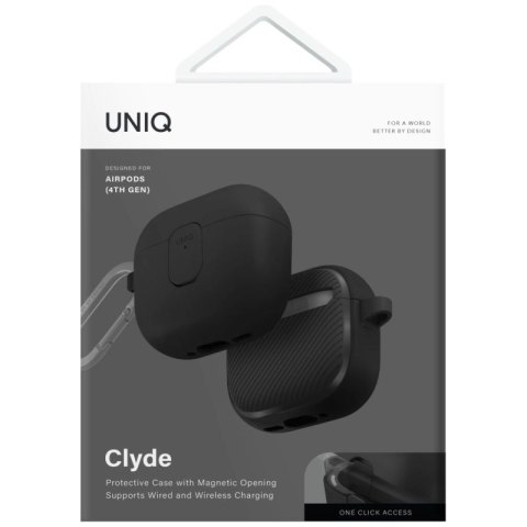 Etui UNIQ Clyde Lock Case do AirPods 4 - czarne UNIQ