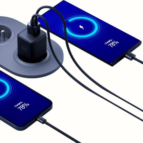 Ładowarka sieciowa 3mk Hyper GaN Charger 20W QC4+ PD PPS USB-C USB-A - czarna