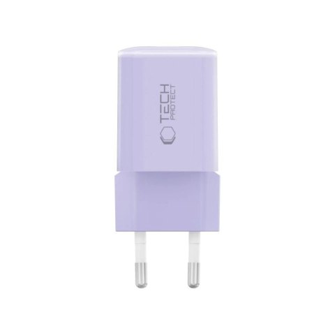 Ładowarka sieciowa Tech-Protect NCM33 PD 33W QC3.0 USB-C / USB-C - fioletowa Tech-Protect