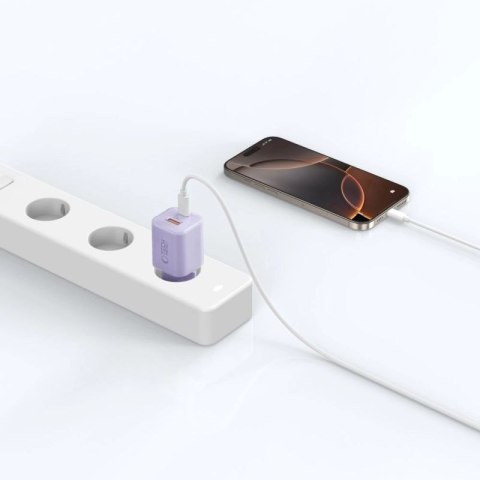 Ładowarka sieciowa Tech-Protect NCM33 PD 33W QC3.0 USB-C / USB-C - fioletowa Tech-Protect