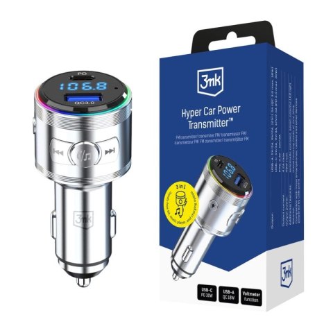 Transmiter 3w1 48W QC PD PPS USB-C USB-A 3mk Hyper Car Power Transmitter