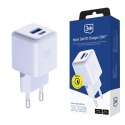 Ładowarka sieciowa 3mk Hyper GaN Charger 20W QC4+ PD PPS USB-C USB-A - biała