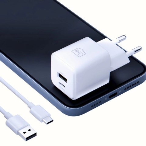 Ładowarka sieciowa 3mk Hyper GaN Charger 20W QC4+ PD PPS USB-C USB-A - biała