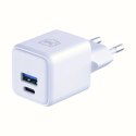Ładowarka sieciowa 3mk Hyper GaN Charger 20W QC4+ PD PPS USB-C USB-A - biała