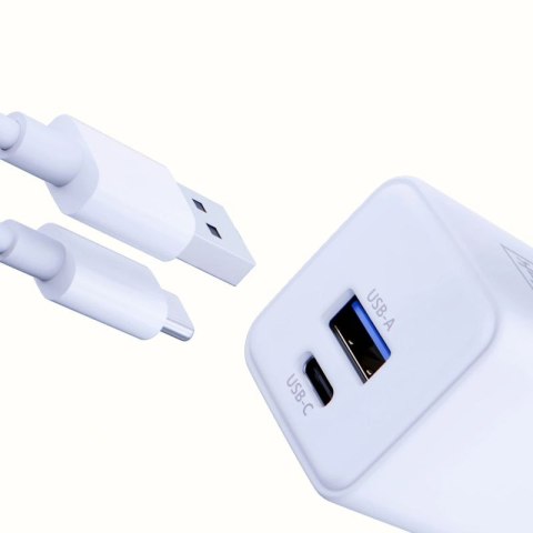 Ładowarka sieciowa 3mk Hyper GaN Charger 20W QC4+ PD PPS USB-C USB-A - biała