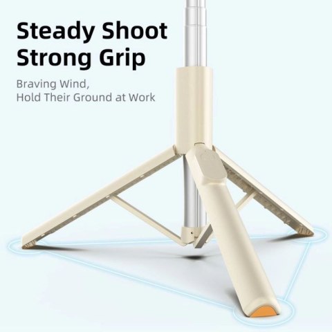 Selfie Stick Tech-Protect L09S z tripodem - beżowy Tech-Protect