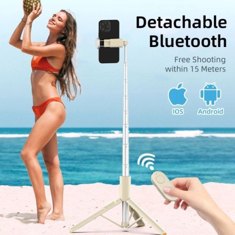 Selfie Stick Tech-Protect L09S z tripodem - beżowy Tech-Protect