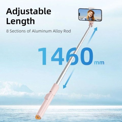 Selfie Stick Tech-Protect L09S z tripodem - różowy Tech-Protect