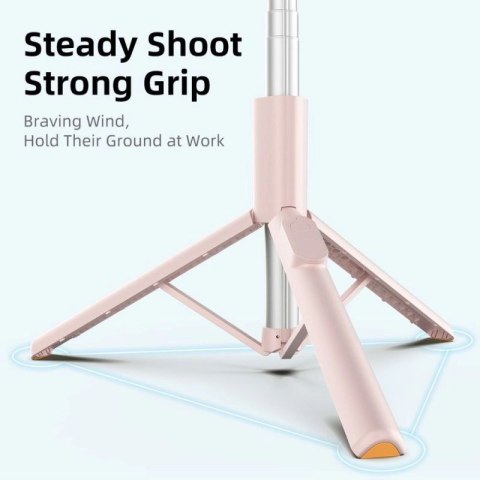Selfie Stick Tech-Protect L09S z tripodem - różowy Tech-Protect