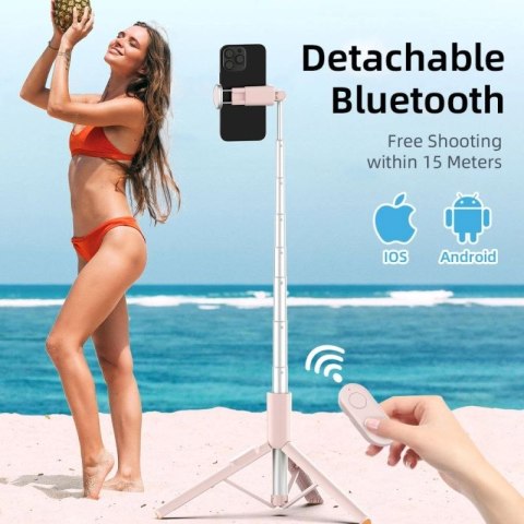 Selfie Stick Tech-Protect L09S z tripodem - różowy Tech-Protect