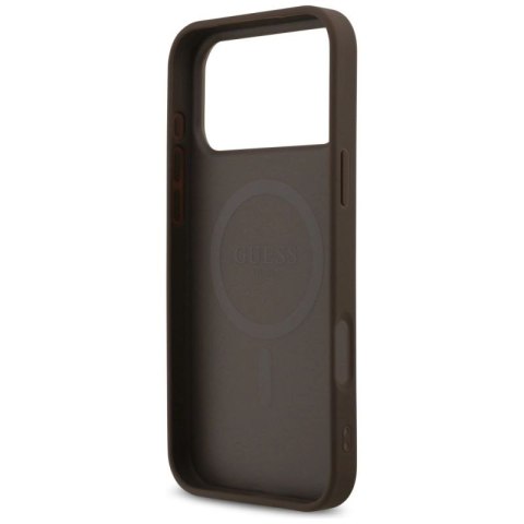 Etui Guess 4G Printed Stripes MagSafe na iPhone 17 Pro Max - brązowe Guess