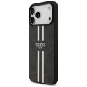 Etui Guess 4G Printed Stripes MagSafe na iPhone 17 Pro Max - czarne Guess