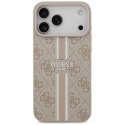 Etui Guess 4G Printed Stripes MagSafe na iPhone 17 Pro Max - różowe Guess