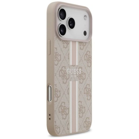 Etui Guess 4G Printed Stripes MagSafe na iPhone 17 Pro Max - różowe Guess