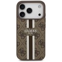 Etui Guess 4G Printed Stripes MagSafe na iPhone 17 Pro - brązowe Guess
