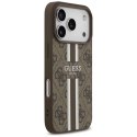 Etui Guess 4G Printed Stripes MagSafe na iPhone 17 Pro - brązowe Guess