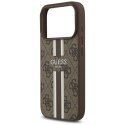 Etui Guess 4G Printed Stripes MagSafe na iPhone 17 Pro - brązowe Guess