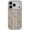 Etui Guess 4G Printed Stripes MagSafe na iPhone 17 Pro - różowe Guess