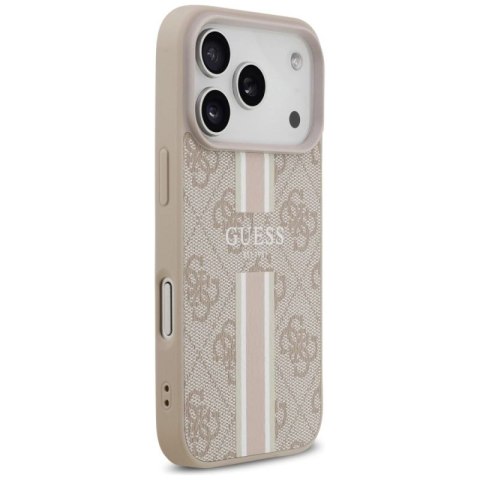 Etui Guess 4G Printed Stripes MagSafe na iPhone 17 Pro - różowe Guess