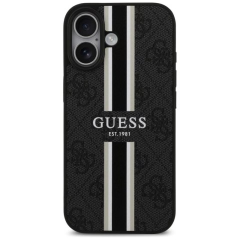 Etui Guess 4G Printed Stripes MagSafe na iPhone 17 -czarne Guess