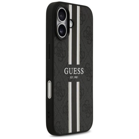 Etui Guess 4G Printed Stripes MagSafe na iPhone 17 -czarne Guess