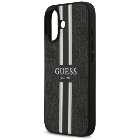 Etui Guess 4G Printed Stripes MagSafe na iPhone 17 -czarne Guess