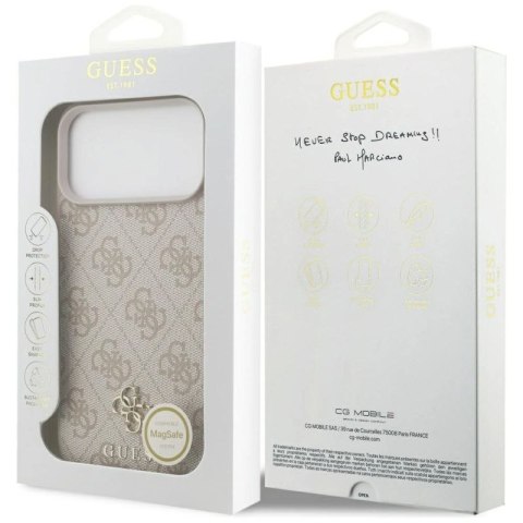 Etui Guess 4G Small 4G and Classic MagSafe na iPhone 17 Pro Max - różowe Guess