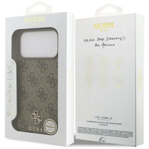 Etui Guess 4G Small Classic Logo MagSafe na iPhone 17 Pro Max - brązowe Hikvision