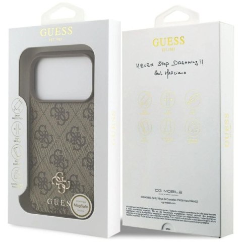 Etui Guess 4G Small Classic Logo MagSafe na iPhone 17 Pro - brązowe Guess