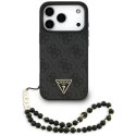 Etui Guess 4G Strap Triangle Logo MagSafe na iPhone 17 Pro - czarne Guess