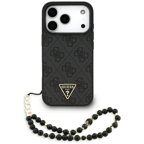 Etui Guess 4G Strap Triangle Logo MagSafe na iPhone 17 Pro - czarne Guess