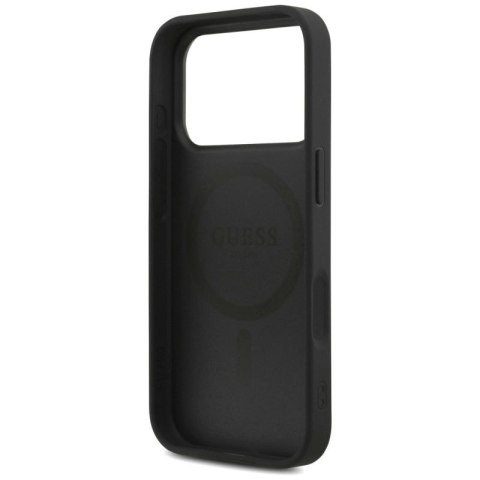 Etui Guess 4G Strap Triangle Logo MagSafe na iPhone 17 Pro - czarne Guess