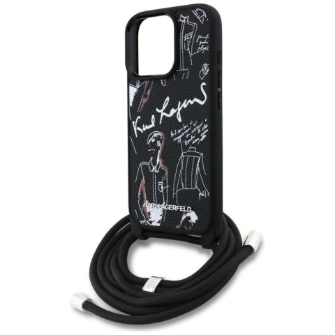 Etui Karl Lagerfeld Crossbody Grained Pattern & Logo do iPhone 16 Pro - czarne Karl Lagerfeld