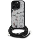 Etui Karl Lagerfeld Crossbody Grained Pattern & Logo do iPhone 16 Pro - szare Karl Lagerfeld